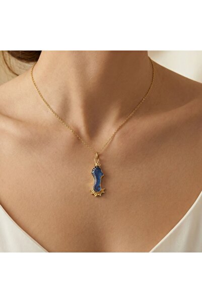 makeitbylove Sultan El Yapımı Venedik Camı Deniz Atı İntaglio Kolye, Zarafet ...