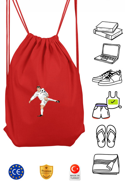 Omotasarım حقيبة ظهر رياضية حمراء للجنسين من زيدان مع رباط قابل للشد