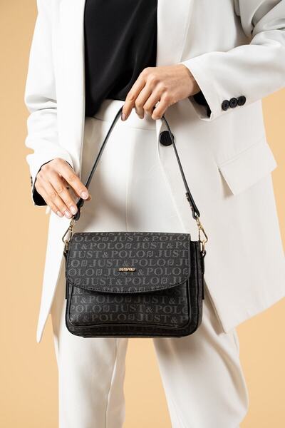 Just Polo مجموعة حقيبة كتف وحقيبة كروس للنساء بحزامين و3 أقسام 02185-mh