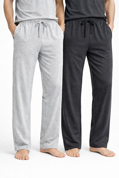 ZAGE GİYİM ZAGE 2'Lİ ERKEK %100 PAMUK CEPLİ ERKEK PİJAMA ALTI