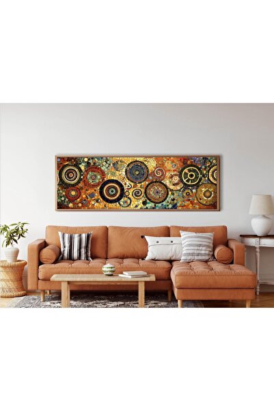 woodhomeworks Tek Parça Gerçek Ahşap Yatay Panorama Çerçeveli Tablo mozaik re...