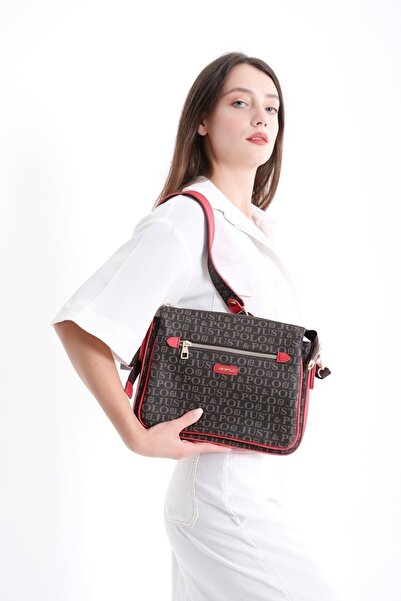 Just Polo حقيبة كروس وكتف نسائية أصلية بتصميم فاخر مكونة من 3 أقسام مقاس 29x2...