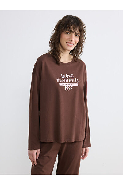 LC Waikiki Özmarka New Season Crew Neck Printed Women's Pajama Set