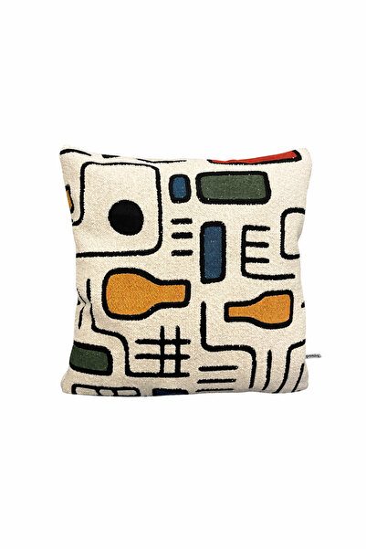 Typoniq Abstract Jacquard Woven Throw Pillow Cover (43X43 cm)