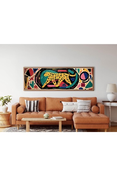 woodhomeworks Tek Parça Gerçek Ahşap Yatay Panorama Çerçeveli Tablo renkler i...