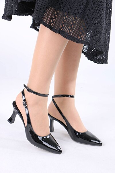 sefayol Mirage Black Patent Leather Women's Heeled Shoes