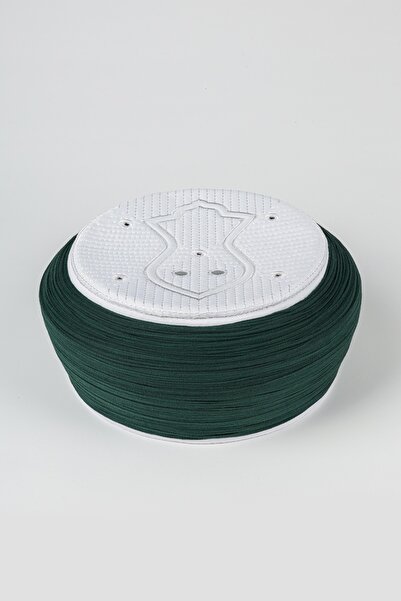 Sarıkhane غطاء رأس للأطفال - قماش أخضر - طاقية بيضاء - غطاء رأس دائري - نالي ...