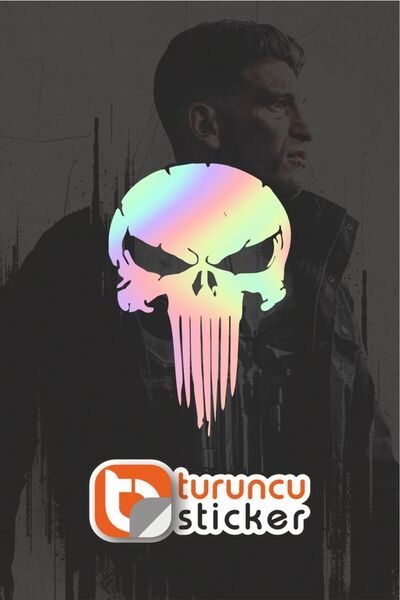 Turuncu Sticker The Punisher Sticker Etiket 8x12 cm – Araç – Motor – Laptop -...
