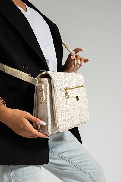 Just Polo Cream Women's 3-Compartment Crossbody Messenger and Shoulder Bag 29...