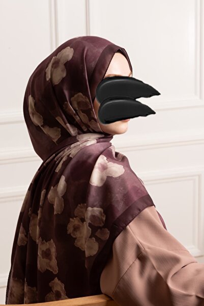 Lemaye Güz Serenadı Desenli Soft Şal - Mürdüm