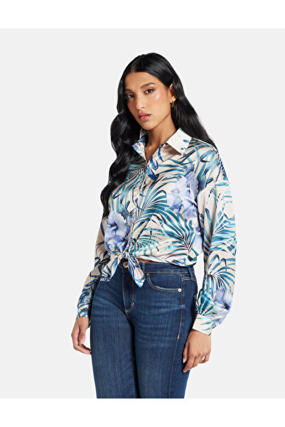 Guess Cropped satin shirt