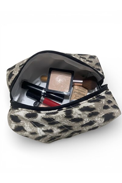 Bestway ve Diğeri Leopard Pattern Quilted Design Makeup Travel Organizer and ...