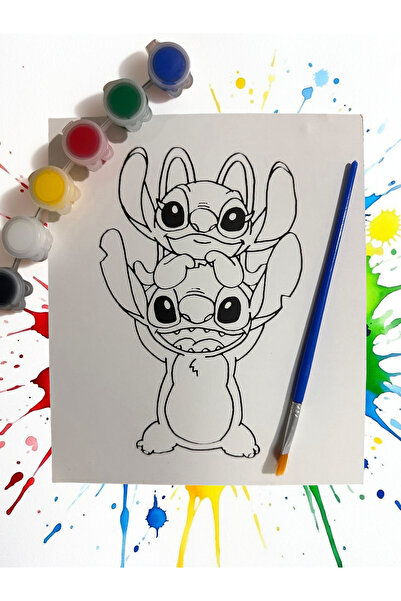 Luxmon Stitch Tuval Boyama Seti Eğitici Öğretici Boya Fırça Dahil