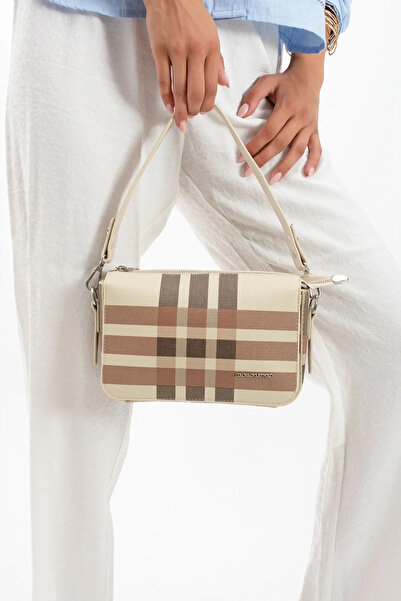 Just Polo Women's New Season Plaid Hand and Shoulder Bag Suitable for Daily C...