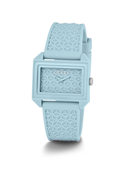 Guess Lt Blue Sustainable Nylon Cs Sun Lt Blue Dl Lt Blue Logo Silicone Strp