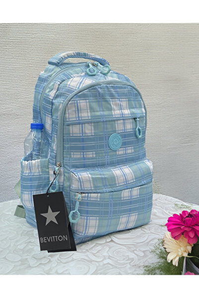 Bevitton Water Resistant Fabric School Bag Unisex School Backpack 20289 Blue