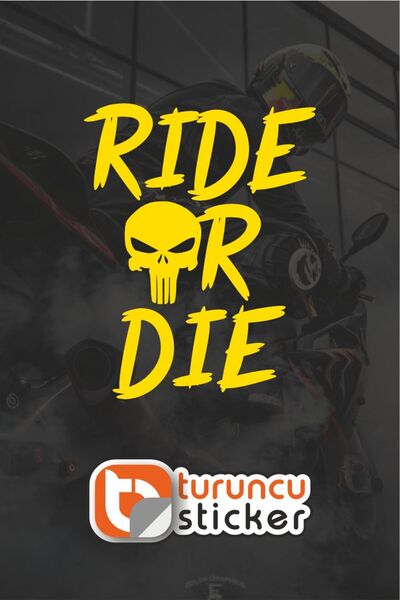 Turuncu Sticker ملصق Ride Or Die (PUNISHER) مقاس 15x19 سم - ملصق للسيارة - ال...