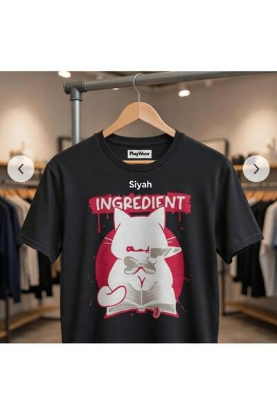 playwear Tricou cu imprimeu unisex Killer Secret Ingredient Evil Cat Design l...