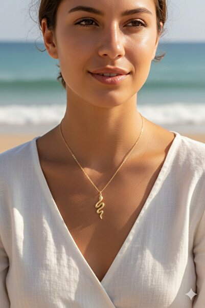 Ralp Moda Snake Figure Necklace Anklet Earrings Set