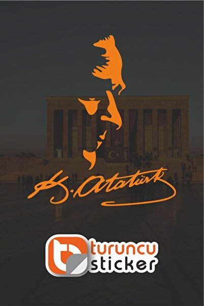 Turuncu Sticker Great Leader Gazi Mustafa Kemal Atatürk Sticker Label 20X23 c...