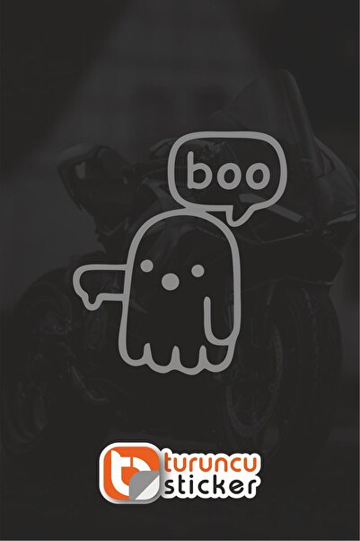 Turuncu Sticker ملصق Boo Ghost مقاس 5x5.5 سم - ملصق للسيارة - المحرك - الكمبي...