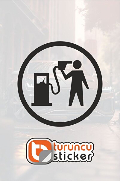 Turuncu Sticker ملصق غطاء خزان البنزين 12.5x12.5 سم - السيارة - المحرك - اللا...