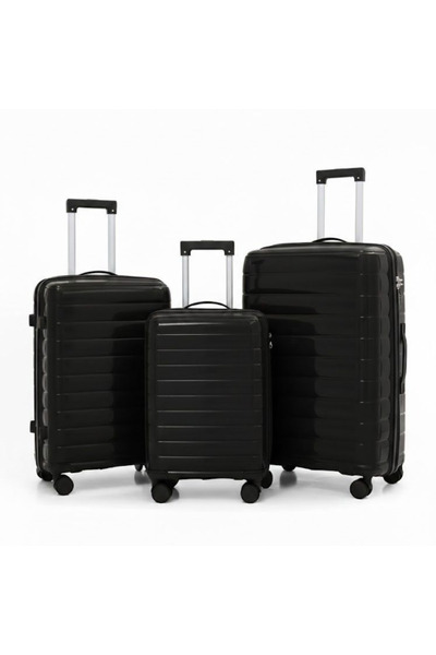 POGAGO 3 Piece PP Hard Shell Luggage Set with 360° Wheels & Aluminium Handle ...