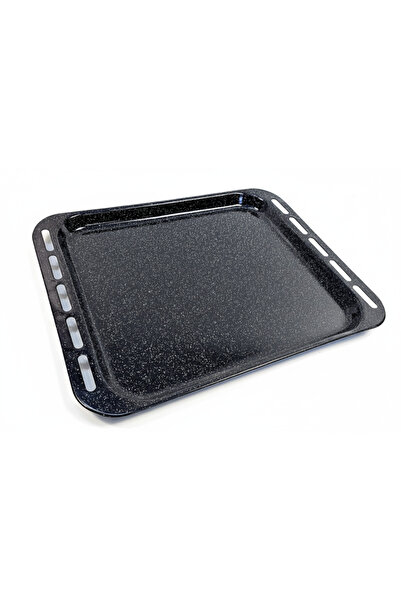 Narpo Tava de Cuptor Emailata Adancime mica, Neagra, 45.6x36x2 cm Ferometal