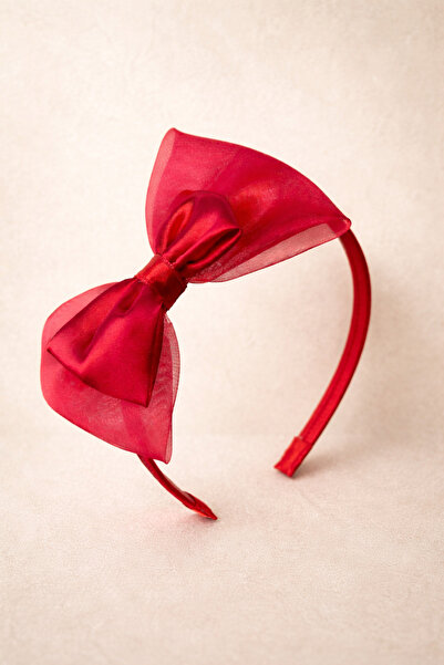 CSR AKSESUAR Satin Roșu - Coroană cu Fundă Mare din Tul