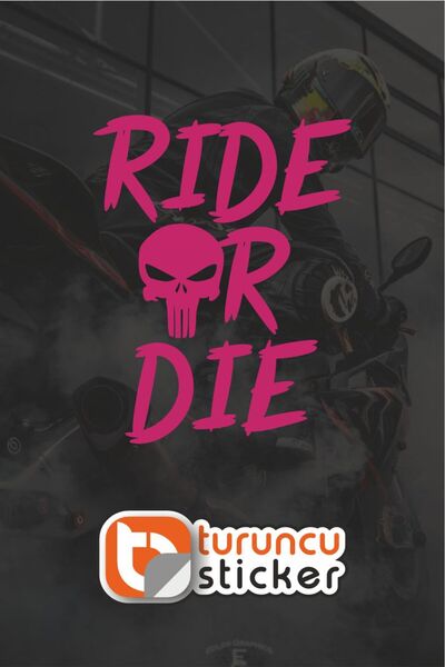 Turuncu Sticker ملصق Ride Or Die (PUNISHER) مقاس 15x19 سم - ملصق للسيارة - ال...
