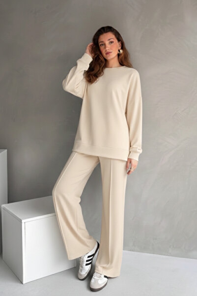 Moda Küpü Modal Fabric Women's Tracksuit Set, (Wide Fit) Oversize Relaxed Fit...