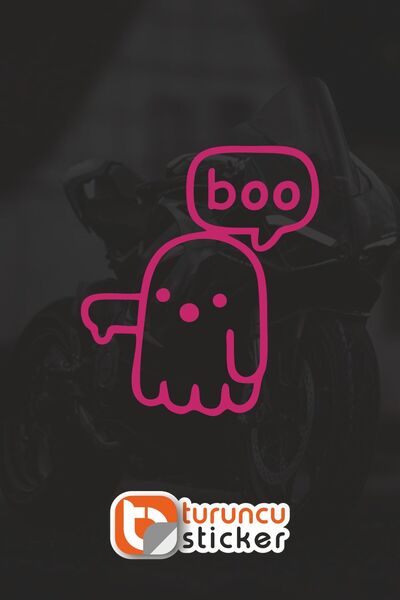 Turuncu Sticker ملصق Boo Ghost مقاس 5x5.5 سم - ملصق للسيارة - المحرك - الكمبي...