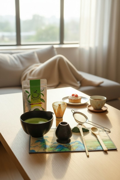 Karadeniz Matcha مجموعة احترافية لتحضير الماتشا (6 قطع وشاي ماتشا)