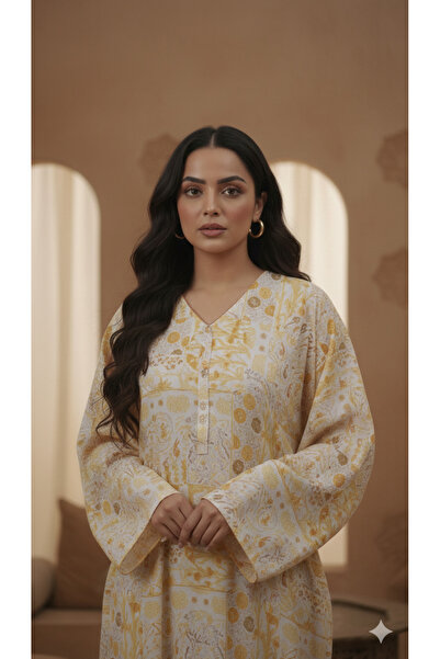 Maison Emarat All over Zari Printed premium Botanical Jalabiya