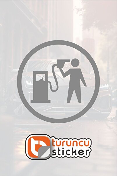 Turuncu Sticker ملصق غطاء خزان البنزين 12.5x12.5 سم - السيارة - المحرك - اللا...