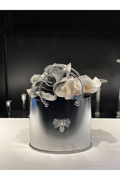 VAZO DEKOR Arı Figürlü Dekoratif Metal Çanta Seti - Gold, Gümüş & Eskitme Ant...