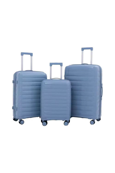 POGAGO 3 Piece PP Hard Shell Luggage Set with 360° Wheels & Aluminium Handle ...