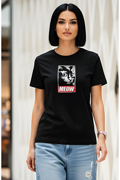 PARUNIV Γυναικείο μπλουζάκι για γάτες Curious Meow, ιδανικό για λάτρεις των γ...