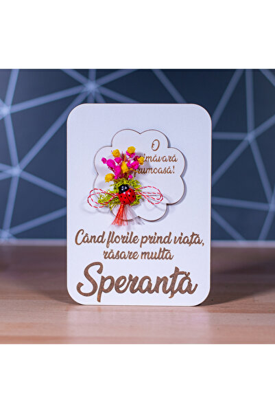 Creators of Crafts Felicitare Martisor Cu Flori Uscate Si Licheni - Speranta