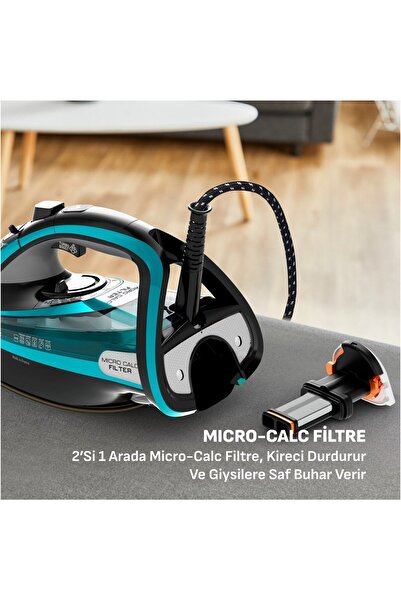 TEFAL Anti-Drip & Dikey Buhar Özelliği Ultimate PURE-3200 W Kireç Avcısı Buha...