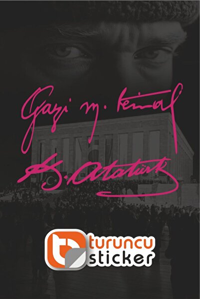 Turuncu Sticker ملصق مجموعة جازي م. كمال وكي. أتاتورك - ملصق للسيارة - المحرك...