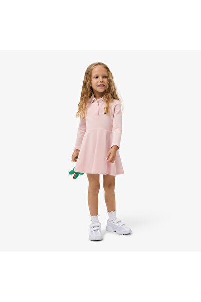 Lacoste فستان بولو طويل الأكمام من قماش البيكيه المطاطي - EJ0904-00-ADY