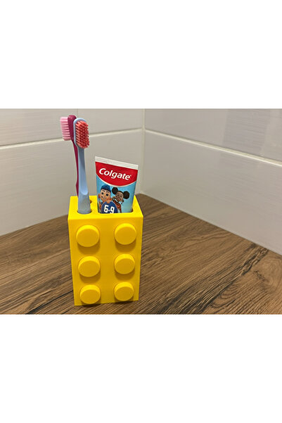 Çocuklar İçin Lego Görünümlü Diş Fırçalık — Renkli Banyo Organizeri & Diş Macunu Tutucu