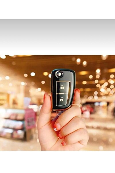 ÖZEN KEYS غطاء مفتاح نانو فاخر بزرين لسيارات نيسان قاشقاي وجوك وميكرا، لون أس...