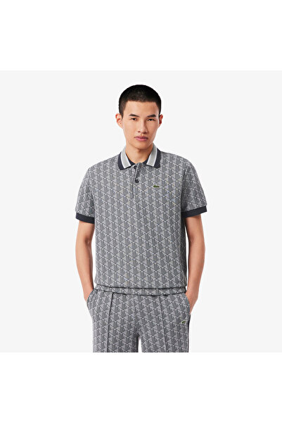 Lacoste Classic Fit Monogram Jacquard Polo Shirt - DH1417-00-41I