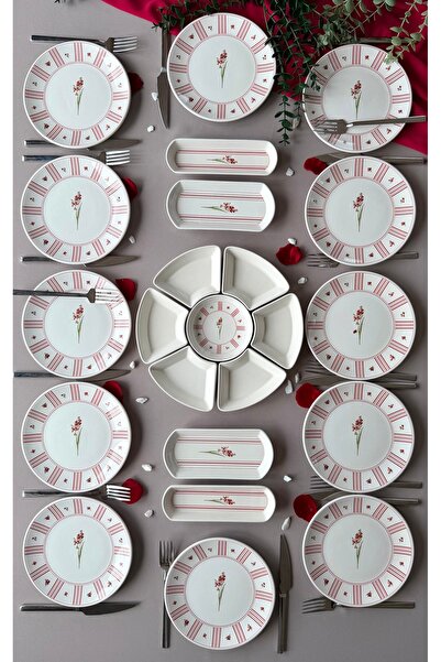 Hooly Home Lavinya Model 12 Kişilik 23 Parça Röfyeli Modern Kahvaltı - Brunch...