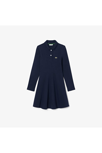 Lacoste فستان بولو طويل الأكمام من قماش البيكيه المطاطي - EJ0903-00-166