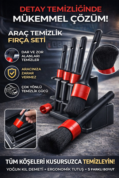Weisre Oto Detay Fırça Seti 5 Parça – 2 Al 1 Öde