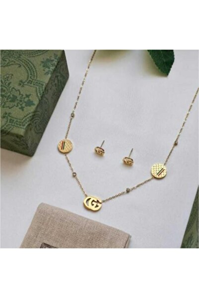 Gucci طقم مكون من قطعتين: قلادة وأقراط