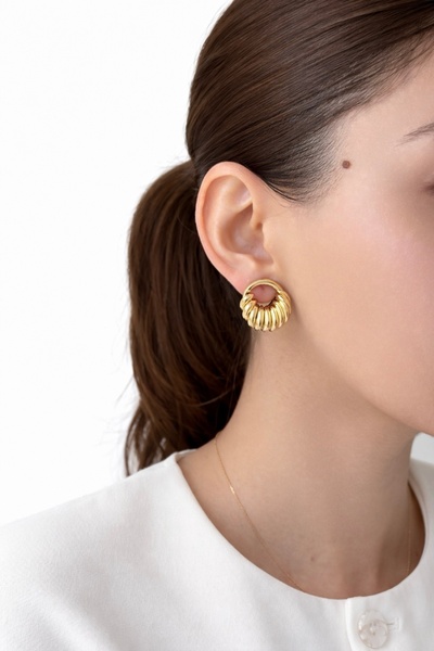 Ressia 14 K Gold Vintage Daire Model Küpe
